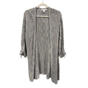 Christopher and Banks Open Front Cardigan Duster Womens XL Tie Sleeve Cozy Knit